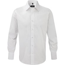 Camisa entallada larga hombre Blanco M