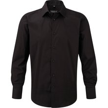 Camisa entallada larga hombre Negro L