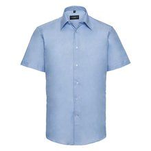 Camisa entallada de manga corta Oxford Blue S