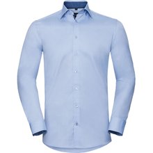 Camisa Espiga manga larga ajustada Azul L