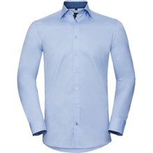 Camisa Espiga manga larga ajustada Light Blue / Mid Blue / Bright Navy S