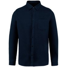 Camisa franela hombre algodón orgánico Azul L