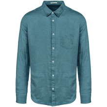 Camisa de lino hombre Azul S