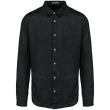 Camisa de lino hombre Negro M