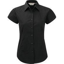 Camisa de manga corta entallada para mujer Black XS