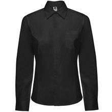 Camisa Mujer Entallada con Bolsillo Negro M