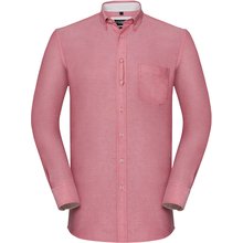 Camisa Oxford efecto lavado Rojo / Blanco XXL