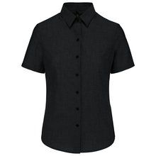 Camisa oxford mujer manga corta Black XS