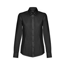 Camisa oxford para mujer manga larga Negro L