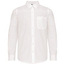 Camisa popelina de manga larga para niños Blanco 12/14 ans