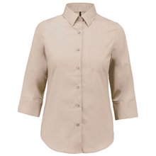 Camisa popelina media manga mujer Beige L