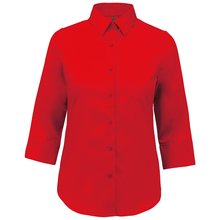 Camisa popelina media manga mujer Rojo XS