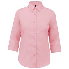 Camisa popelina media manga mujer Rosa XL