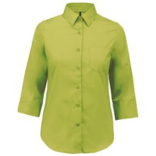 Camisa popelina media manga mujer Verde XXL