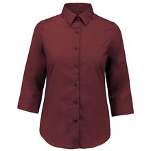 Camisa popelina media manga mujer Violeta XXL