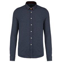 Camisa punto Jacquard Manga Larga Jacquard blue S