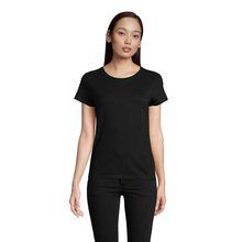 Camiseta Ajustada Mujer Algodón Orgánico Negro 3XL