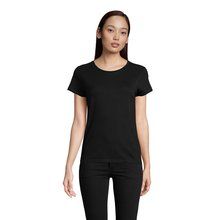 Camiseta Ajustada Mujer Algodón Orgánico Negro Profundo 3XL