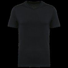 Camiseta algodón cuello de pico hombre Black S