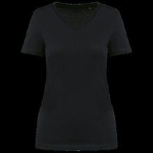 Camiseta algodón cuello pico mujer Black XS