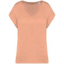 Camiseta algodón orgánico mujer holgada Naranja S