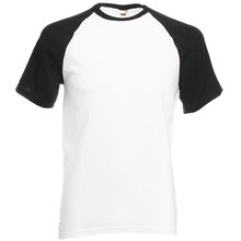 Camiseta de Béisbol Cuello y Mangas Contrastadas Blanco S