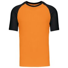 Camiseta bicolor manga corta hombre Naranja XXL