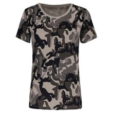 Camiseta camuflaje mujer algodón Diseño / Gris 3XL
