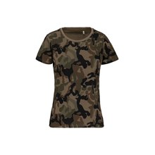 Camiseta camuflaje mujer algodón Diseño / Verde XS