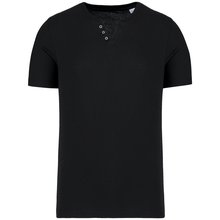 Camiseta cuello 3 botones Negro L