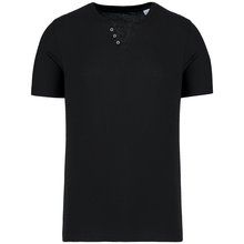 Camiseta cuello 3 botones Negro M