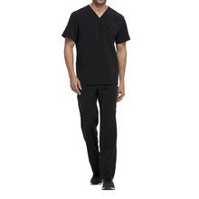 Camiseta cuello pico hombre poliéster Black XXS