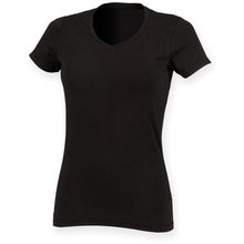 Camiseta cuello de pico mujer Black S