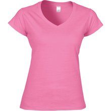 Camiseta cuello de pico para mujer de corte entallado Rosa S