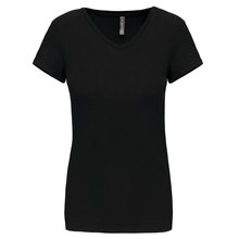 Camiseta cuello de pico mujer Negro S