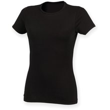 Camiseta cuello redondo mujer algodón Negro L