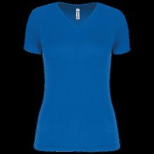 Camiseta de deporte mujer cuello de pico Aqua Blue XS