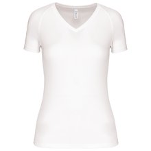 Camiseta de deporte mujer cuello de pico Blanco XS