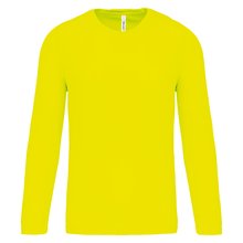Camiseta de deporte secado rápido manga larga Amarillo M
