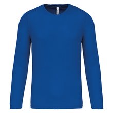 Camiseta de deporte secado rápido manga larga Azul M