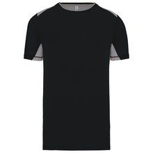 Camiseta deportiva bicolor unisex Black / Fine Grey XS