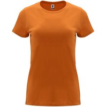 Camiseta entallada de manga corta con cuello redondo Naranja M