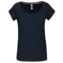 Camiseta manga corta algodón mujer Azul XL