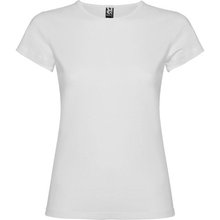 Camiseta de manga corta con cuello fino Blanco S