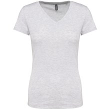 Camiseta de manga corta cuello pico mujer Gris S