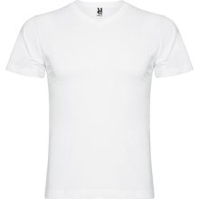 Camiseta manga corta escote en pico tubular Blanco S