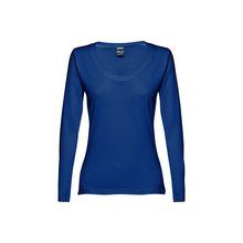 Camiseta manga larga ajustada para mujer Azul Royal XXL