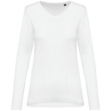 Camiseta manga larga algodón mujer Blanco M