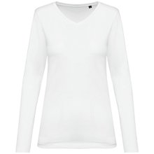 Camiseta manga larga algodón mujer Blanco XXL