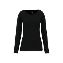 Camiseta manga larga mujer y cuello redondo Black S